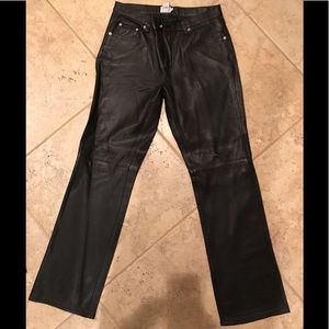 Calvin Klein Black  Leather Jeans Size 10